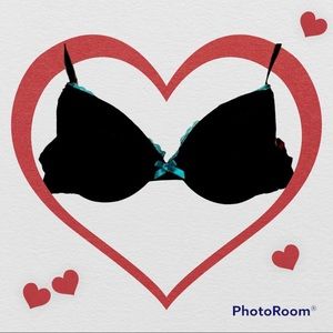 Sexy Black, Emerald Green Lace Padded Push Up Bust Lifting Racerback Bra 32B